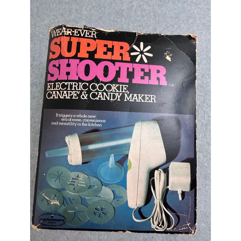 Wear-Ever Super Shooter Electric Cookie Canape Candy Maker Model 70001 Vintage
